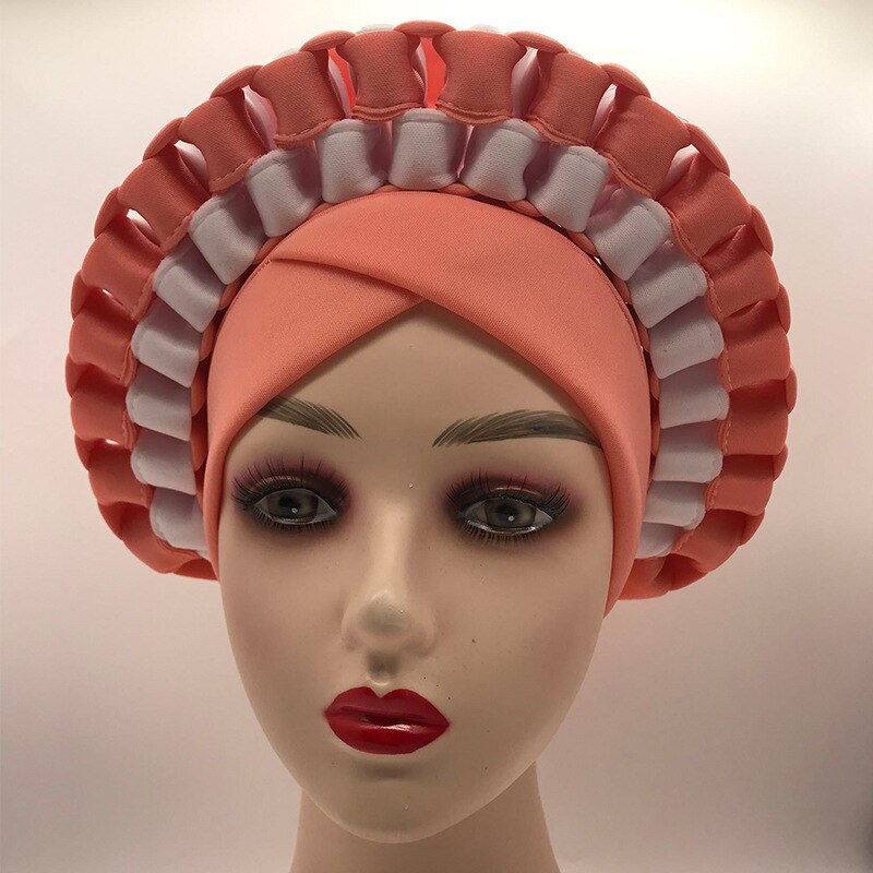 Turbantes africanos para mujer, diademas de auto, para boda tradicional, turbante nigeriano, turbante musulmán: 5