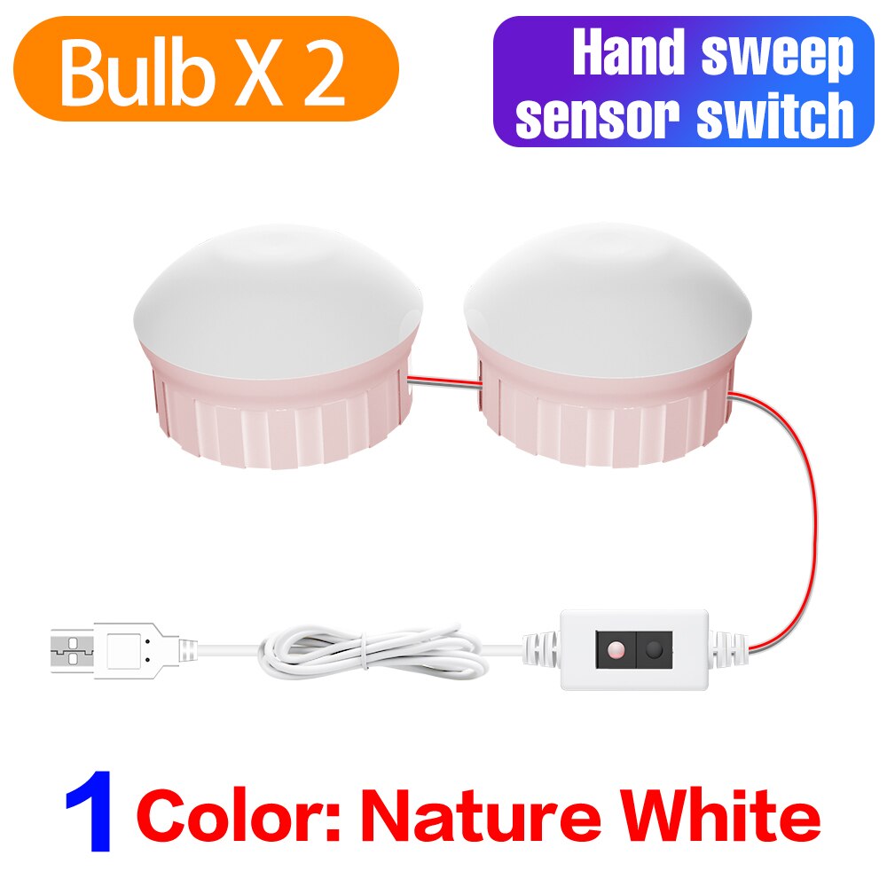 Makijaż lampka nad lustro lusterko łazienkowe z oświetleniem doprowadziło lampa USB Hollywood toaletka oświetlenie robić dekoracji wnętrz ściemniana lampa ścienna doprowadziło: B-różowy-dłoń-2Bulb