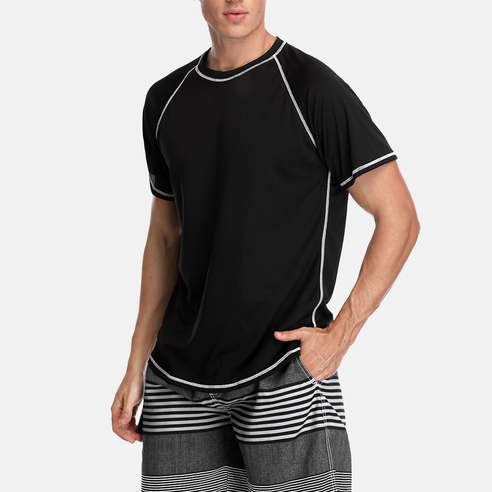 Charmo-camisa de buceo para hombre, camisa corta de ajuste seco, Top UPF 50 + transpirable, ropa de playa