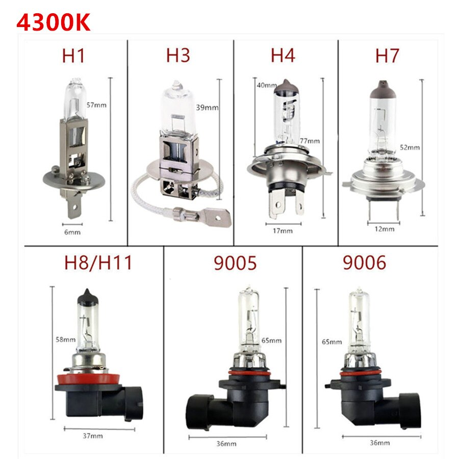 Światła samochodowe H1 H3 H4 H7 H8 H9 H11 9005 HB3 9006 HB4 samochodowa żarówka halogenowa przeciwmgielne 55W 100W 12V 4300K 6000K reflektory lampa