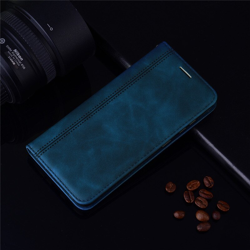 Voor xiaomi redmi 6a hoesje redmi 6 cover zachte siliconen achterkant redmi 6 leren flip case voor xiaomi redmi 6a 6 a a6 telefoonhoesjes: Redmi 6 / Blauw