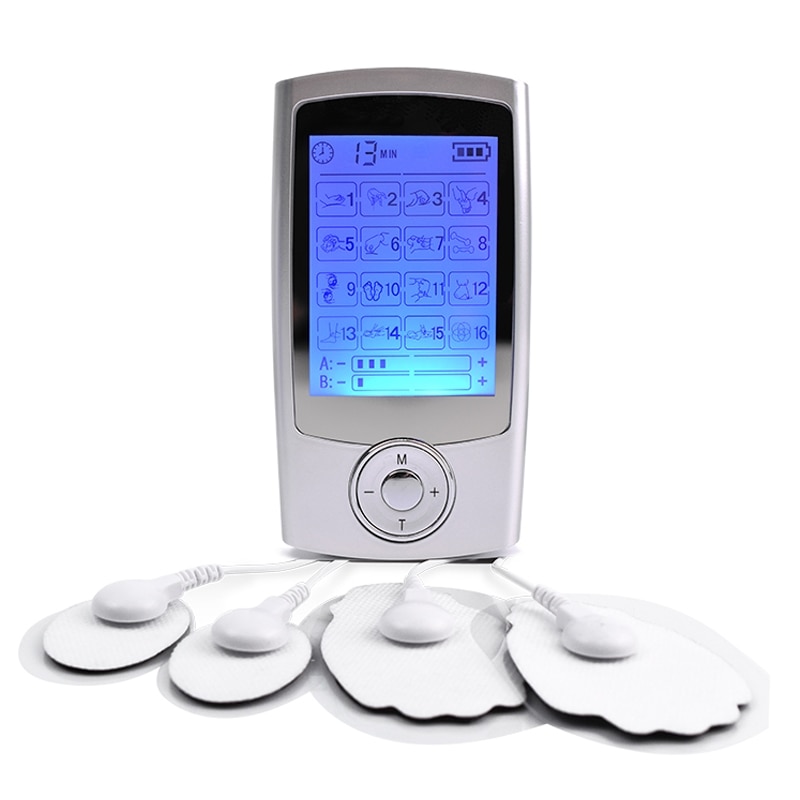 Zilver 16 Modus Digitale Elektronische Puls Massager Elektronische Mini Persoonlijke Zenuw Stimulator Electro Stimulatie Pijn