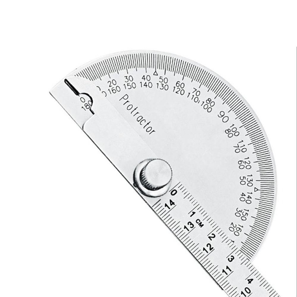 180 Degree Adjustable Protractor multifunction stainless steel roundhead angle ruler mathematics measuring tool