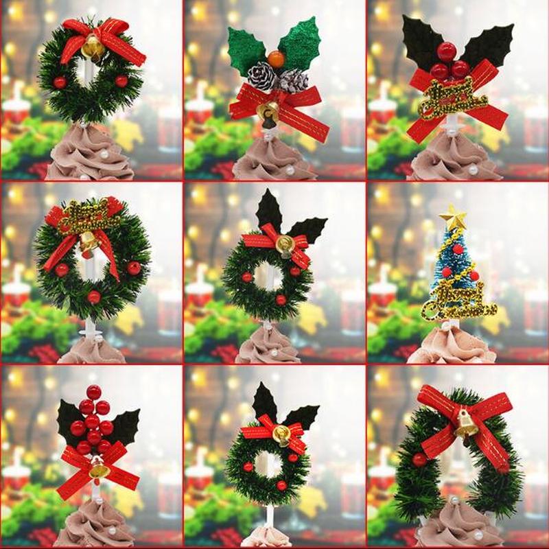 Kerst taart decoratie plug-in kerstboom elanden topper cake kerstcadeau partij decoratie bruiloft cake topper 1pcs