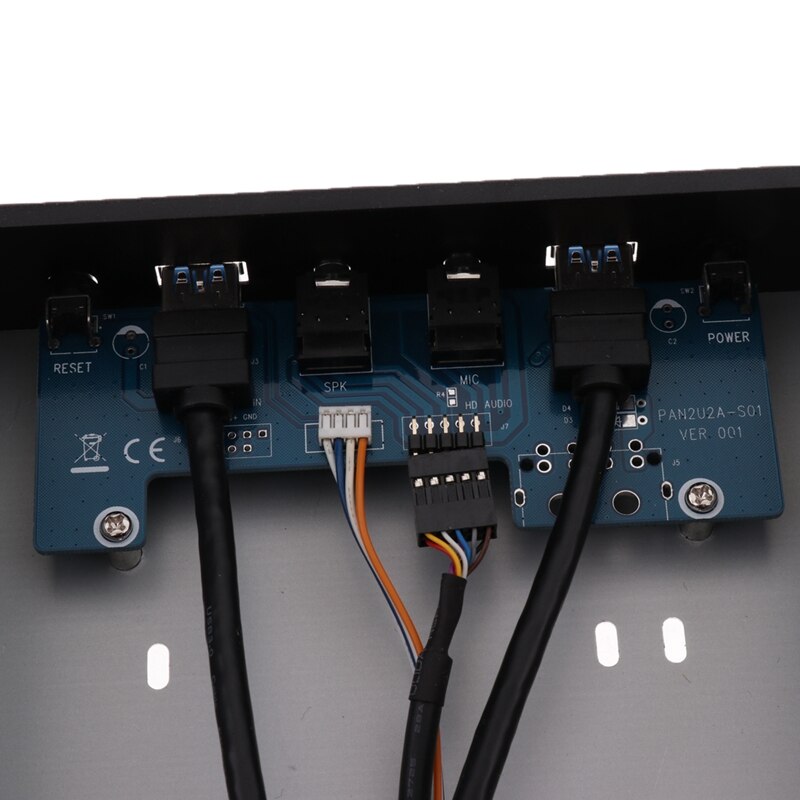 Usb 3.0 2 portas unidade óptica painel frontal adaptador de expansão usb 3.0 hub + hd o + interruptor de alimentação botão