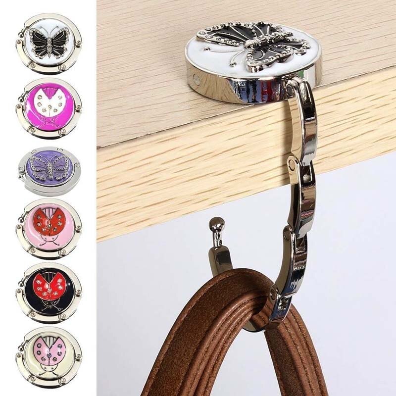 Bag Hook Round Metal Hook Bracket Folding Portable Hook Wallet Handbag Hook Seat Table Hook Bag Accessories