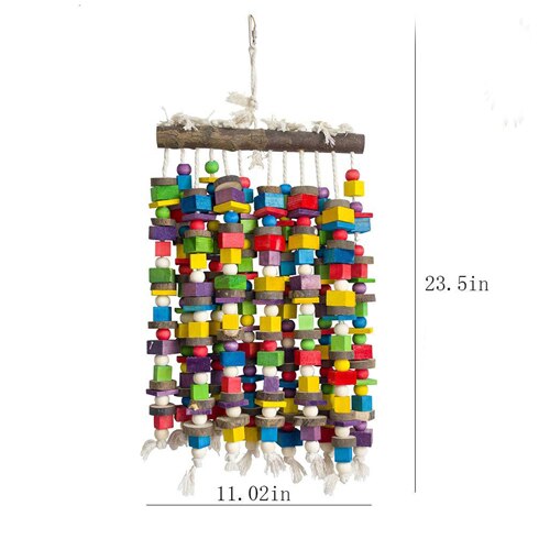 Jouets oiseaux perroquet fabriqués en bois naturel, pour oiseaux de taille moyenne, meilleurs jouets pour les gris africains, perruches, Finch, B: Default Title