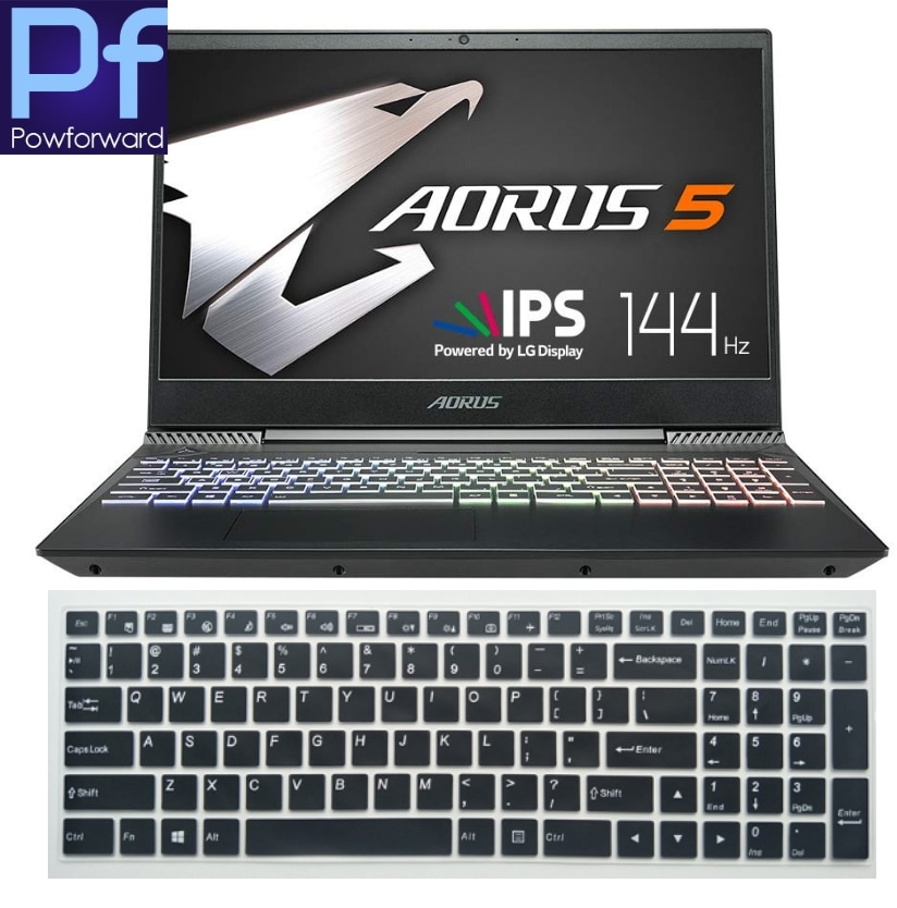 Silicone Laptop Keyboard Cover - Ultra-thin, Waterproof, Dustproof Skin for Gigabyte AORUS 5 Gaming Notebook 15-15.6 inch