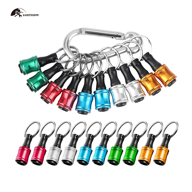 5/6/10PCS 1/4inch Hex Shank Screwdriver Bits Holder Extension Bar Keychain Screw Adapter Drill Change Hand-held Screwdrivers: 10pcs