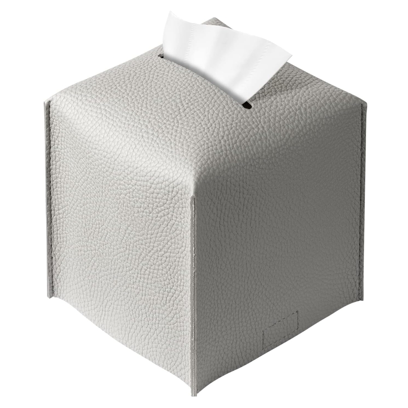 Modern PU Leather Tissue Box Holder Square Tissue Box Cover Decorative Holder/Organizer for Bathroom Bedroom Office Desk Car: grey