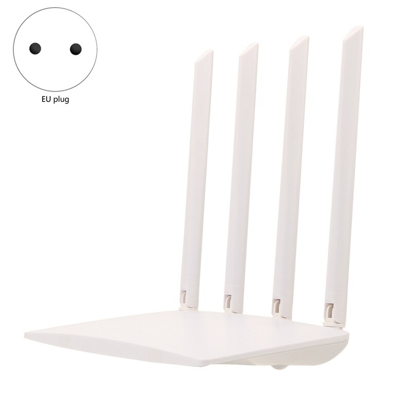 AU42-Draadloze Router 300Mbps Wifi Router Repeater 4 Antennes Signaal Versterker Netwerk Extender Voor Home Office Eu Plug