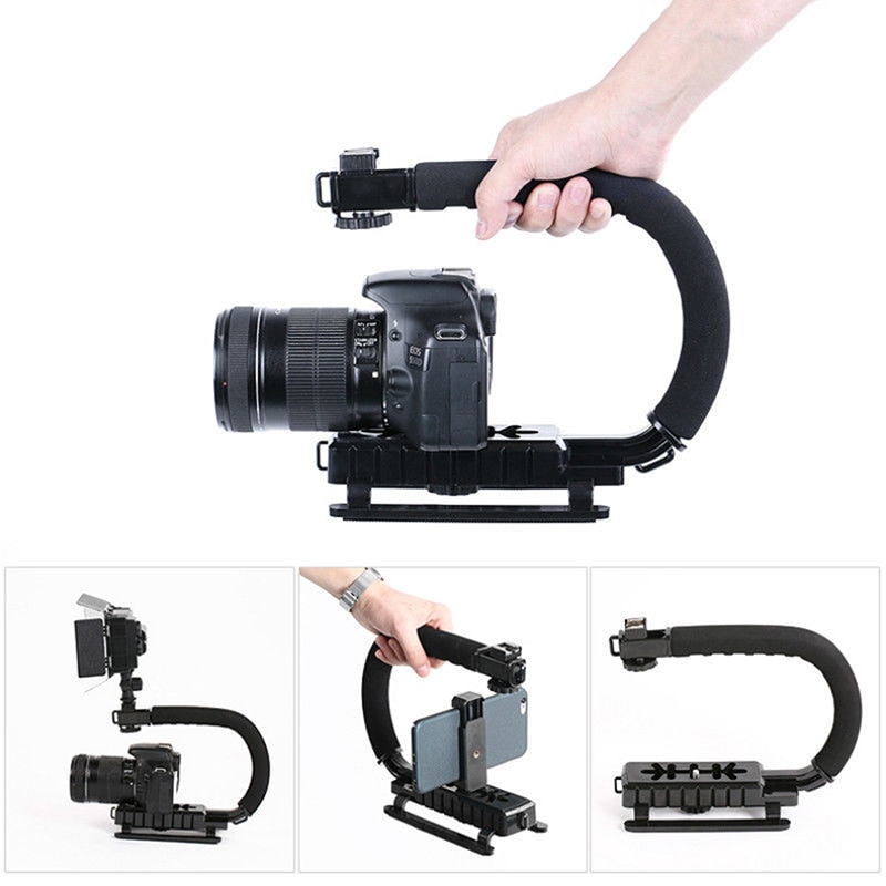 Estabilizador de mano con soporte en forma de C para cámara réflex digital, luz de cámara Sony/Nikon/Canon, Steadicam portátil SLR para Gopro