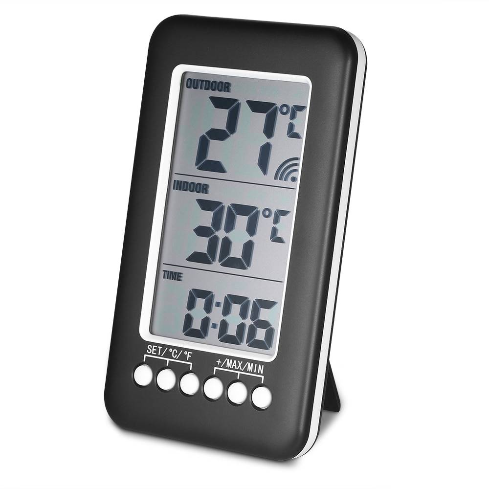 Termómetro Digital inalámbrico LCD para interior/exterior, reloj medidor de temperatura, probador de temperatura meteorológica, herramientas de prueba