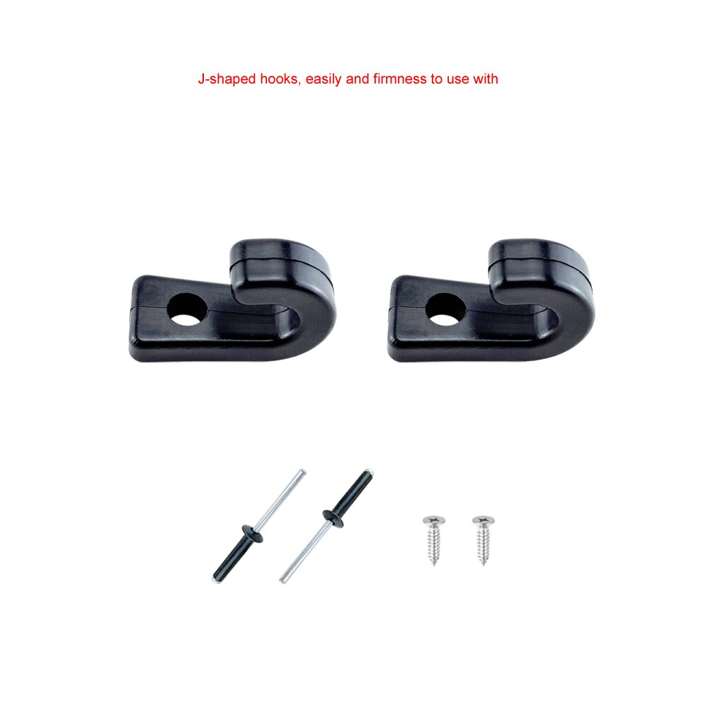 1 Pair J Shape Hook Durable Plastic J Shape Screws Lashing Hook J-hooks Tie Down Hook for Kayaks Canoes Rowing Boats Accessories