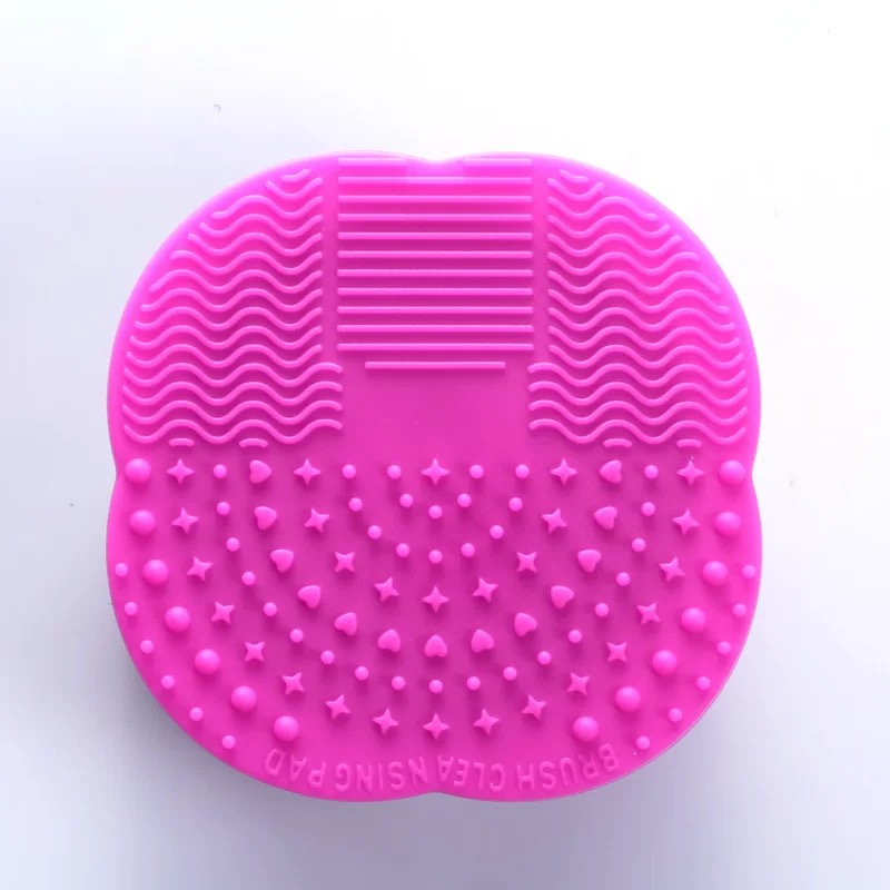 Siliconen borstelreiniger Cosmetische make-up Wasborstel Gel Reinigingsmat Foundation Make-upborstelreiniger Pad Scrubbe Board: Bruin