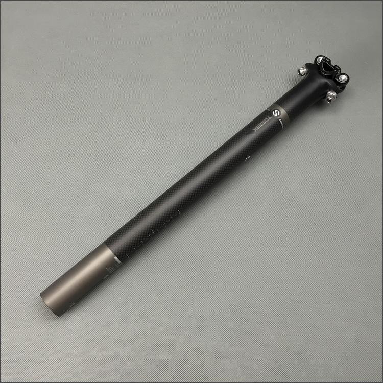 TOSEEK-tija de sillín 100% de fibra de carbón mate 3K, superligera, piezas para tija de sillín de bicicleta de montaña o carretera, 27,2/30,8/31,6x350/400 MM