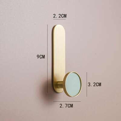 Massief Messing Kleerhanger Muur Gemonteerde Kapstok Decoratieve Sleutelhouder Hoed Sjaal Handtas/Gratis Ponsen Deur Zonder Trace nail: HK-325-bohe-L