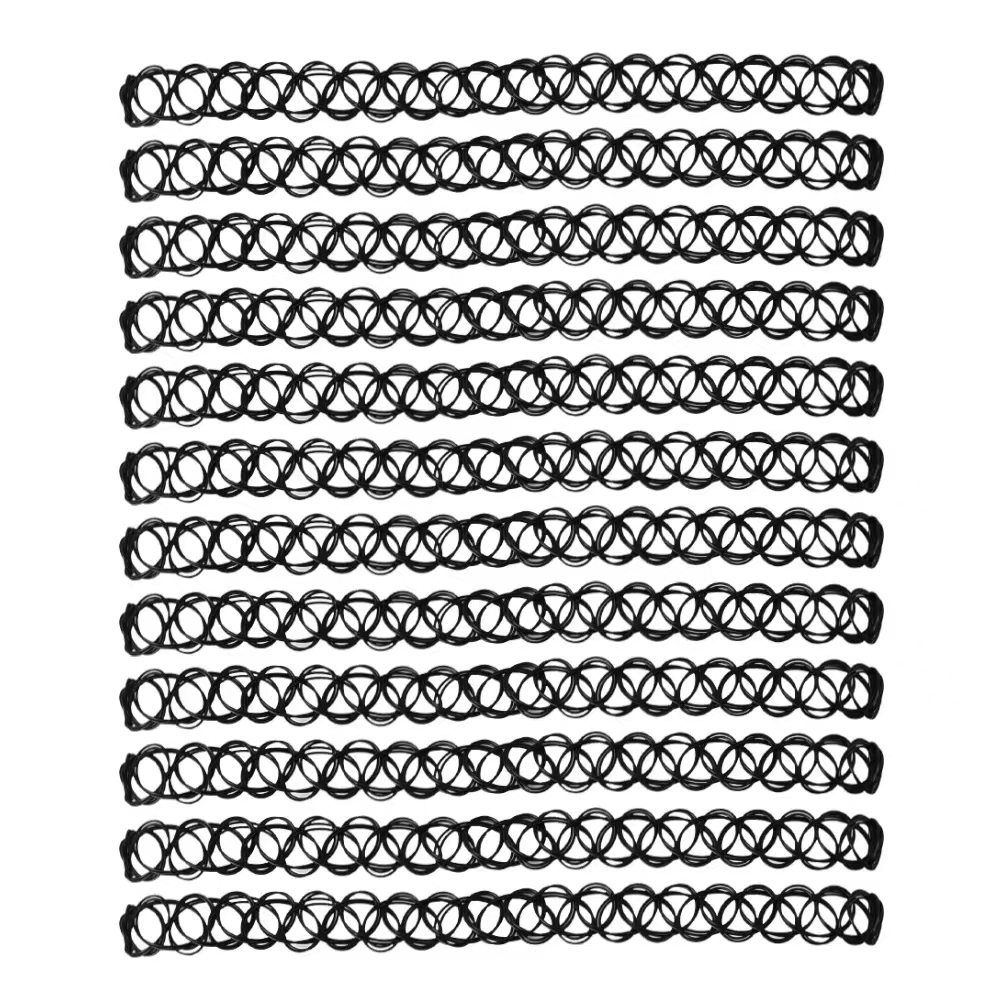 årgang elastisk flettet fisketråd choker gotisk svart choker 1pc halskjede til punk jente kvinner