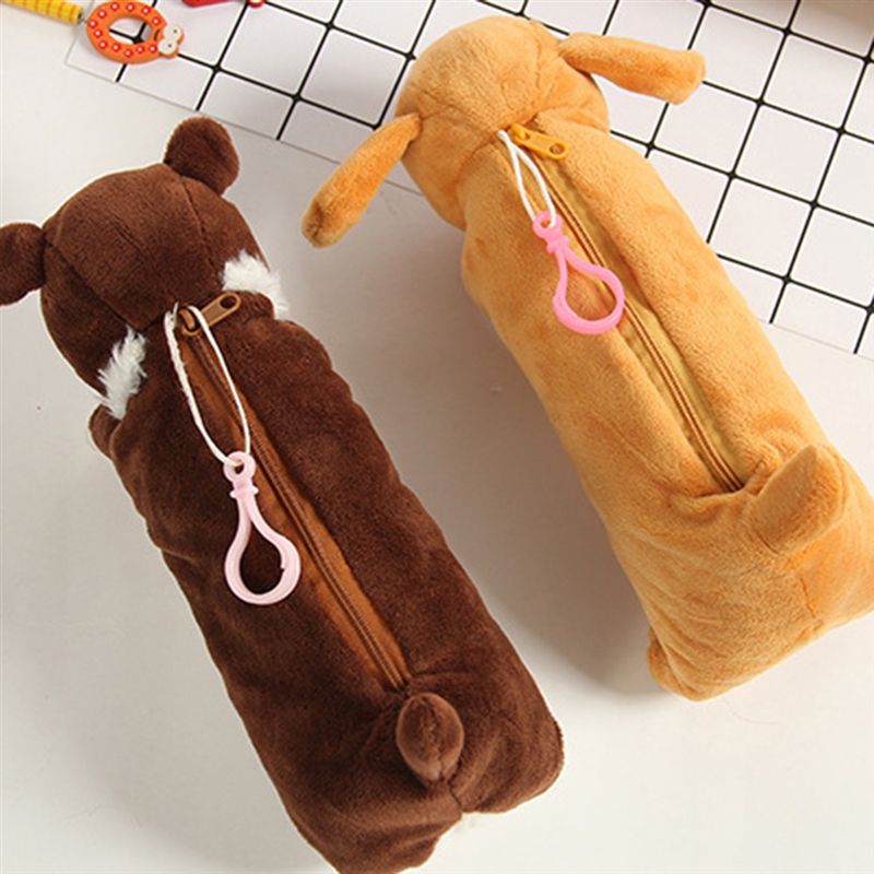 Niedliche Karikatur-hundepuppe, plüschtasche, Ebene mit reißverschluss, babyschlafdekoration, beruhigungspuppe