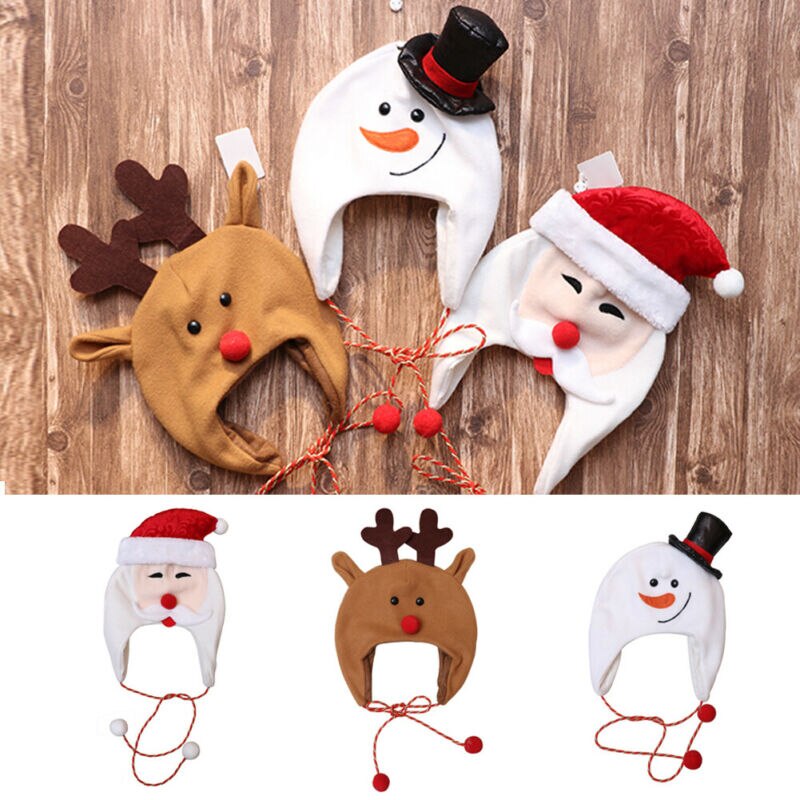 Casquette de noël unisexe bébé | Chapeau de père noël de famille, rouge et blanc, en peluche, pour fête de noël, Costume, , bricolage