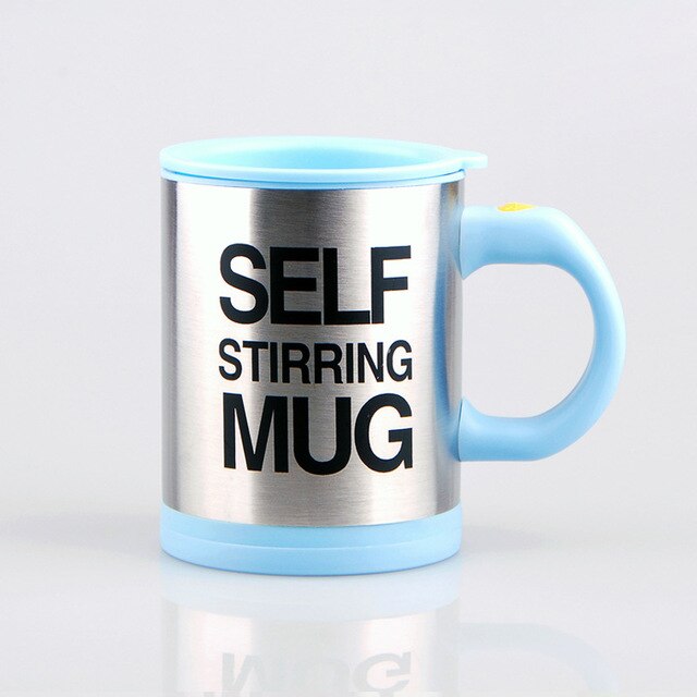 400ML Self Stirring Mug Stainless Steel mix Coffee tea Cup with Lid Automatic Electric Lazy Coffee Milk Mixing auto stirring mug: Sky Blue