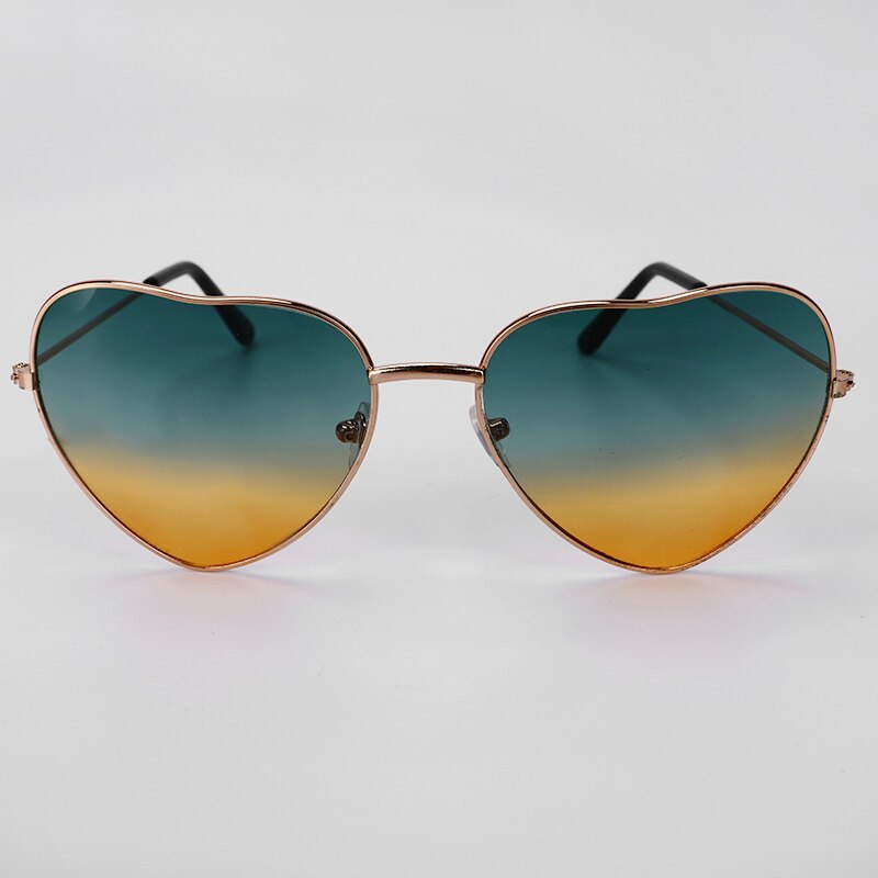 5 stil unisex hjerteformede solbriller vintage regnbue retro klassiske prins spejl solbriller
