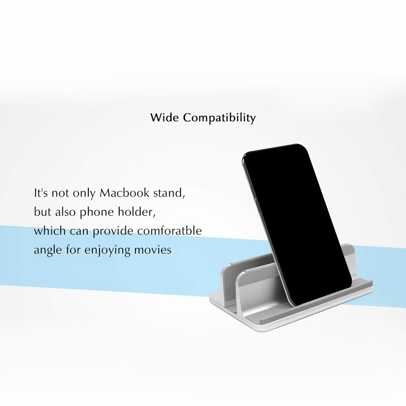 Vertical Laptop Stand, Aluminum Laptop Holder with Adjustable Dock Size Compatible for /Surface/Lenovo/Dell/Gaming Laptop