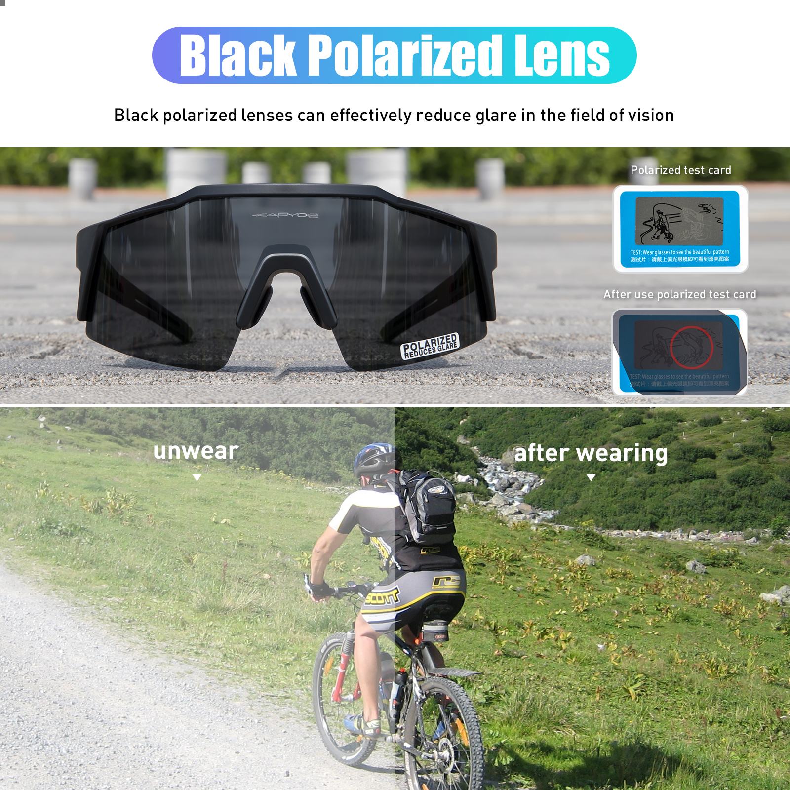 Gafas de sol polarizadas para ciclismo, gafas para bicicleta al aire libre, gafas para ciclismo de montaña para hombre, gafas para bicicleta de carretera para mujer, gafas de sol para bicicleta UV400