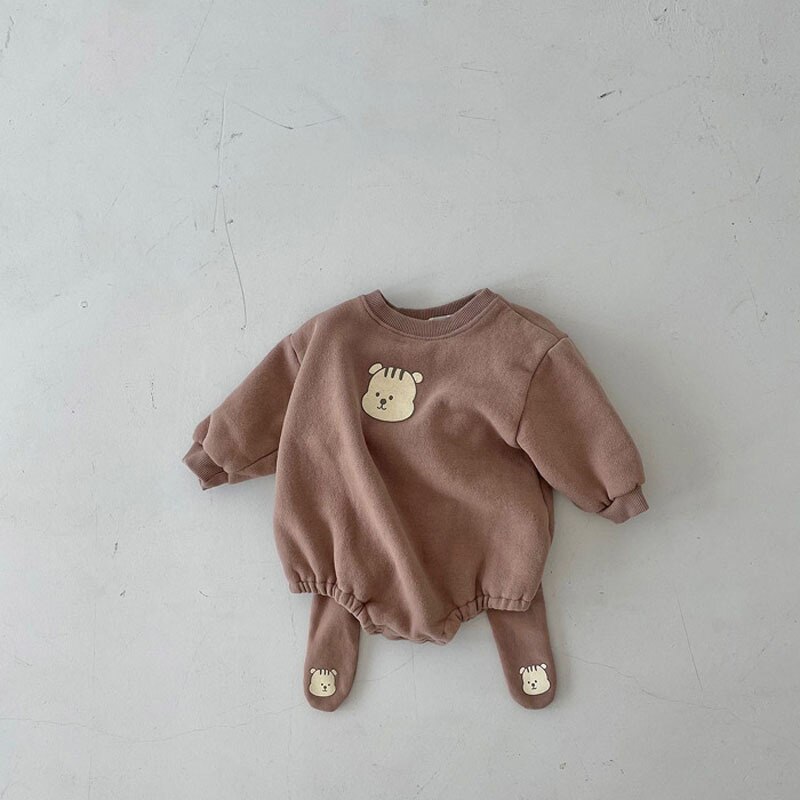 2022 Lente Baby Cartoon Beer Bodysuit Voor Jongens Kleding Baby Meisje Lange Mouwen Casual Jumpsuit Mode Herfst Peuter Tops