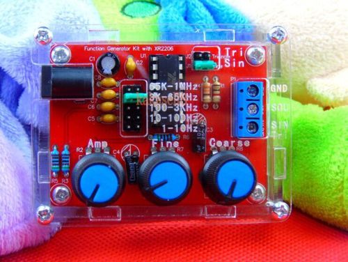 XR2206 Function Generator DIY Kit Sine, Triangle, Square Output 1HZ-1MHZ +CASE