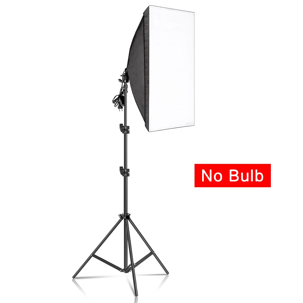 Kit di illuminazione Softbox per fotografia professionale 50x70CM Sistema di illuminazione continua Soft Box Attrezzatura per studio fotografico per principianti: Black