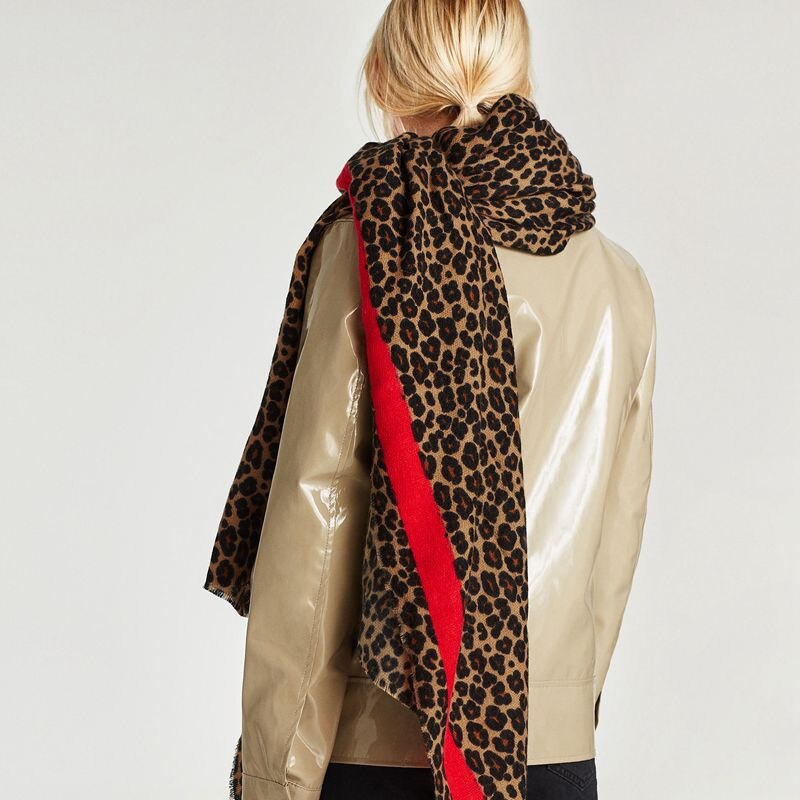 Kvinder damer vinter varm leopard trykt pashimina wrap tørklæder blød sjal echarpe tørklæde bufanda mujer manteau femme hiver