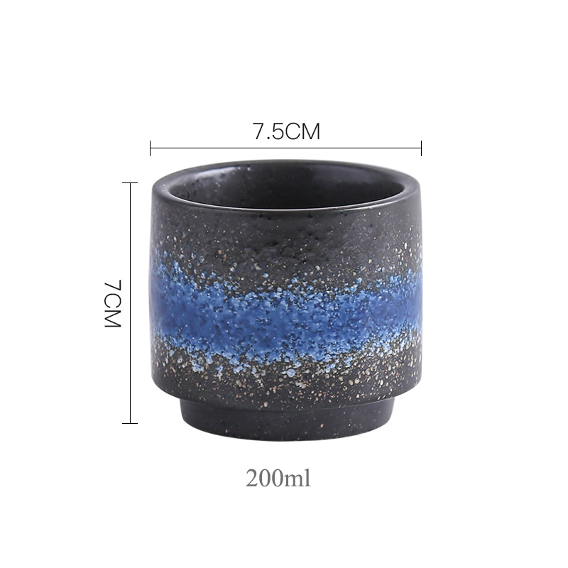 Taza de té japonesa LUWU, taza de agua, gres cerámico Kungfu pintado a mano, recipientes para beber té 200ml: Style A