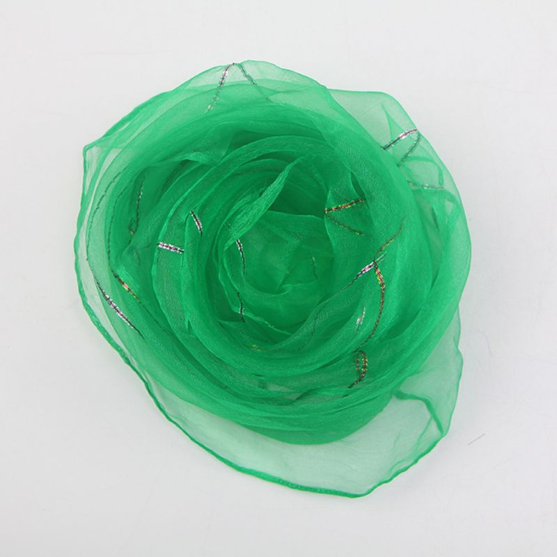 Children Kids Kindergarten Performance Dance Scarves Bright Candy Color Gold Wire Juggling Movement Square Scarf Kerchief Props: 3