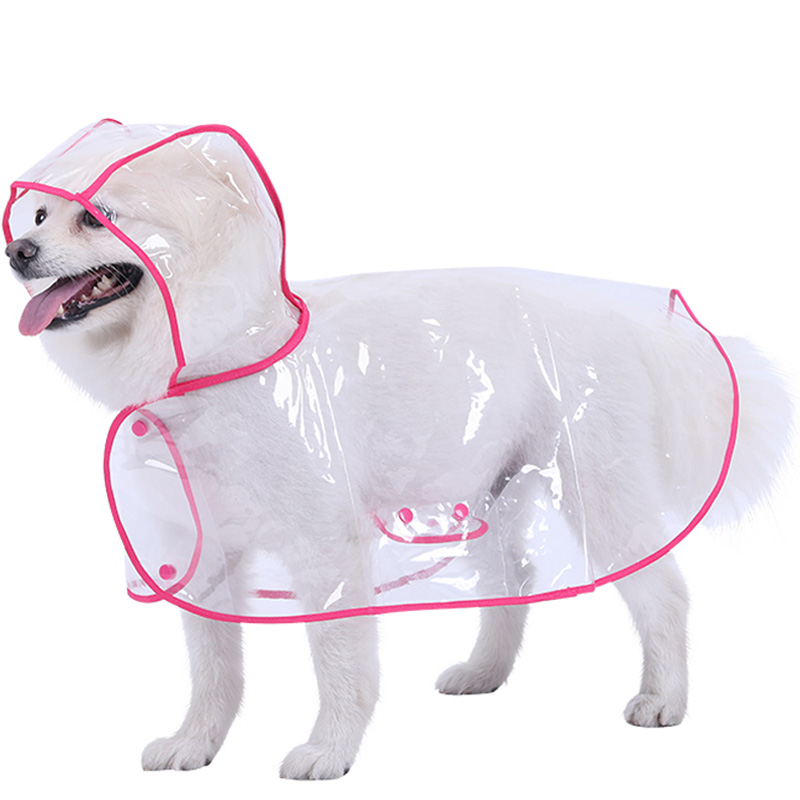 HEYPET PVC Dog Raincoat Transparent Jacket Jumpsuits Outdoor Waterproof Pet Rain Coat for Small Medium Dogs Clothing