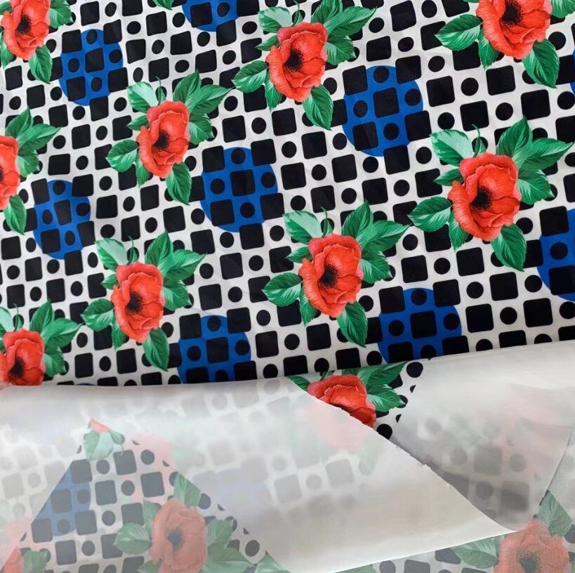 Spring and Summer Imitation Silk Fabric Digital Printing Fabric High Custom Handmade DIY Clothing Materials