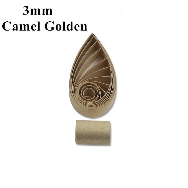 3mm Metallic Schimmer Perlglanz Papier Quilling Papier Streifen Handgemachte Farbe Papier 60 teile/beutel 54cm Lange für Kunst handwerk DIY: Camel Golden