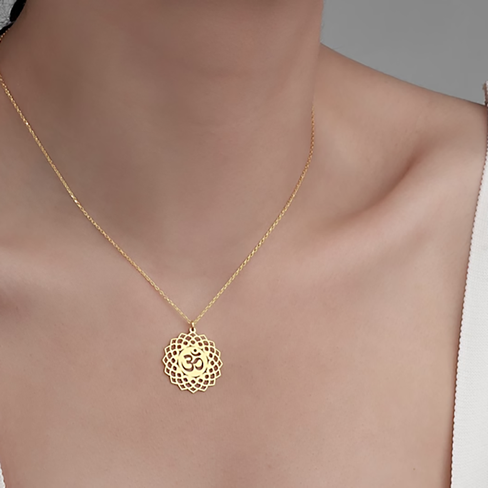 Collar budista hindú de Yoga Om Aum para hombres y mujeres, amuleto talismán sobrenatural, joyería de acero inoxidable, accesorios Shiva
