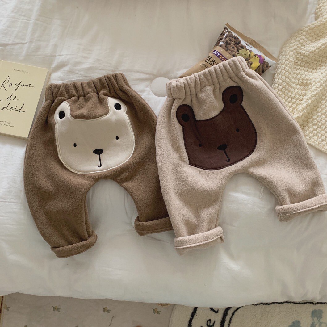 Pantalon à gros fesses pour bébé garçon et fille, vêtement coréen de dessin animé ours, Harlan pour loisirs et sport, hiver, 9516B