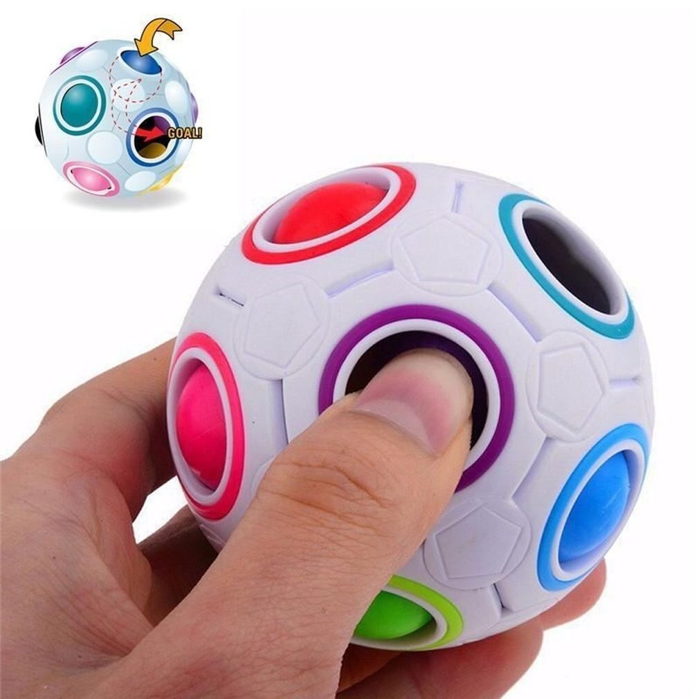 Neue Heiße Seltsame-form Magic Cube Spielzeug Schreibtisch Spielzeug Anti Stress Regenbogen Ball Fußball Puzzles Stressabbau