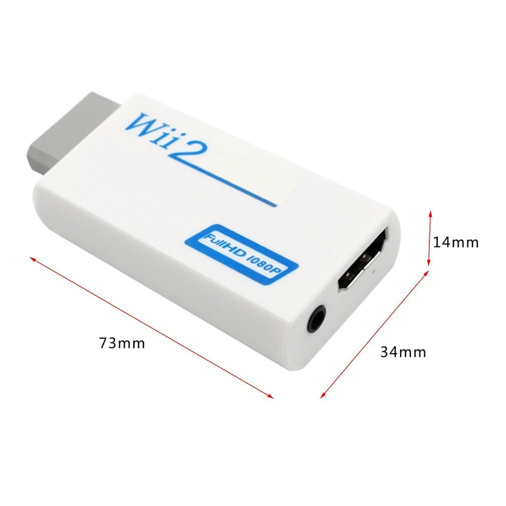 Full Hd Hdmi-Compatibel 1080P Converter Adapter Met 3.5 Mm Audio-uitgang Voor Wii 2 Wit