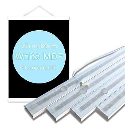 Colgador magnético de madera para pintura, 70 cm de 21-marco de fotos en 7 colores, póster de lona, colgador de arte: 21cm / White MDF