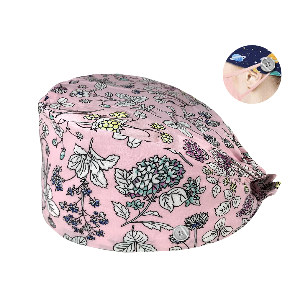 HC2K22003Wholesale Breathable lab hat Laboratory hat the Buttons scrub caps adjustable unisex Pet grooming work: 22121
