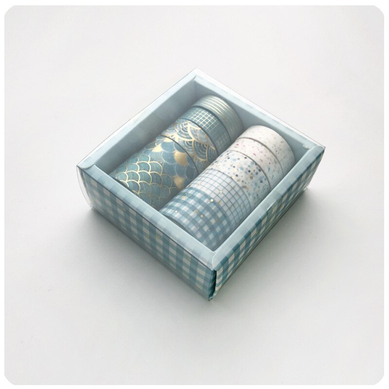 Conjunto de cintas adhesivas para decoración, papel japonés adhesivo en color oro celosía con figuras geométricas, compatible con libro de recortes, accesorios de papelería, set de 10 unidades