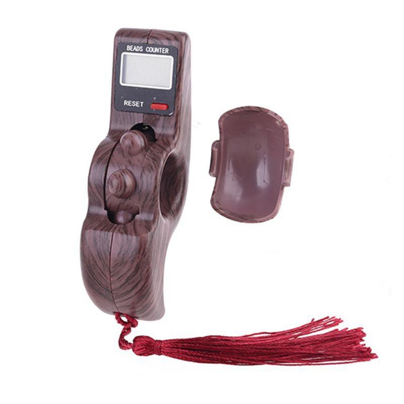 1 pz nuova elettronica Tasbeeh contatore di conteggio digitale con LED facile ripristinabile originale rosario digitale rilassamento giocattoli Dropshipping: Black mahogany