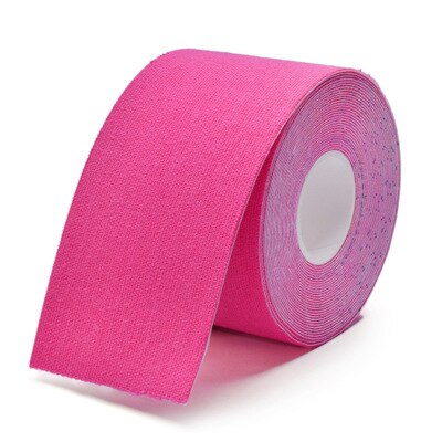 5cm*5cm kinesiologi tap sportsbandage elastisk bandage knæalbuebeskytter muskelbandage atletisk sportsbånd ruller: Lyserød