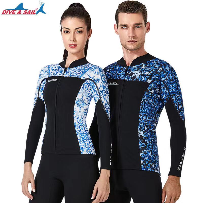 Premium Neoprene 3mm Wetsuits Men's Diving Suit for Dive Scuba Surfing Snorkeling Swimming Jacket Top Diving Zip Up Jacket