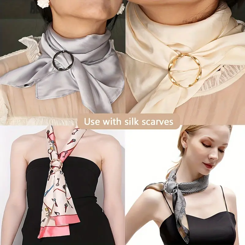 5 unids/set multiusos camisa anillo cinturón hebilla cinturón y ajustador de bufanda cinturón delgado accesorios de hebilla de bufanda