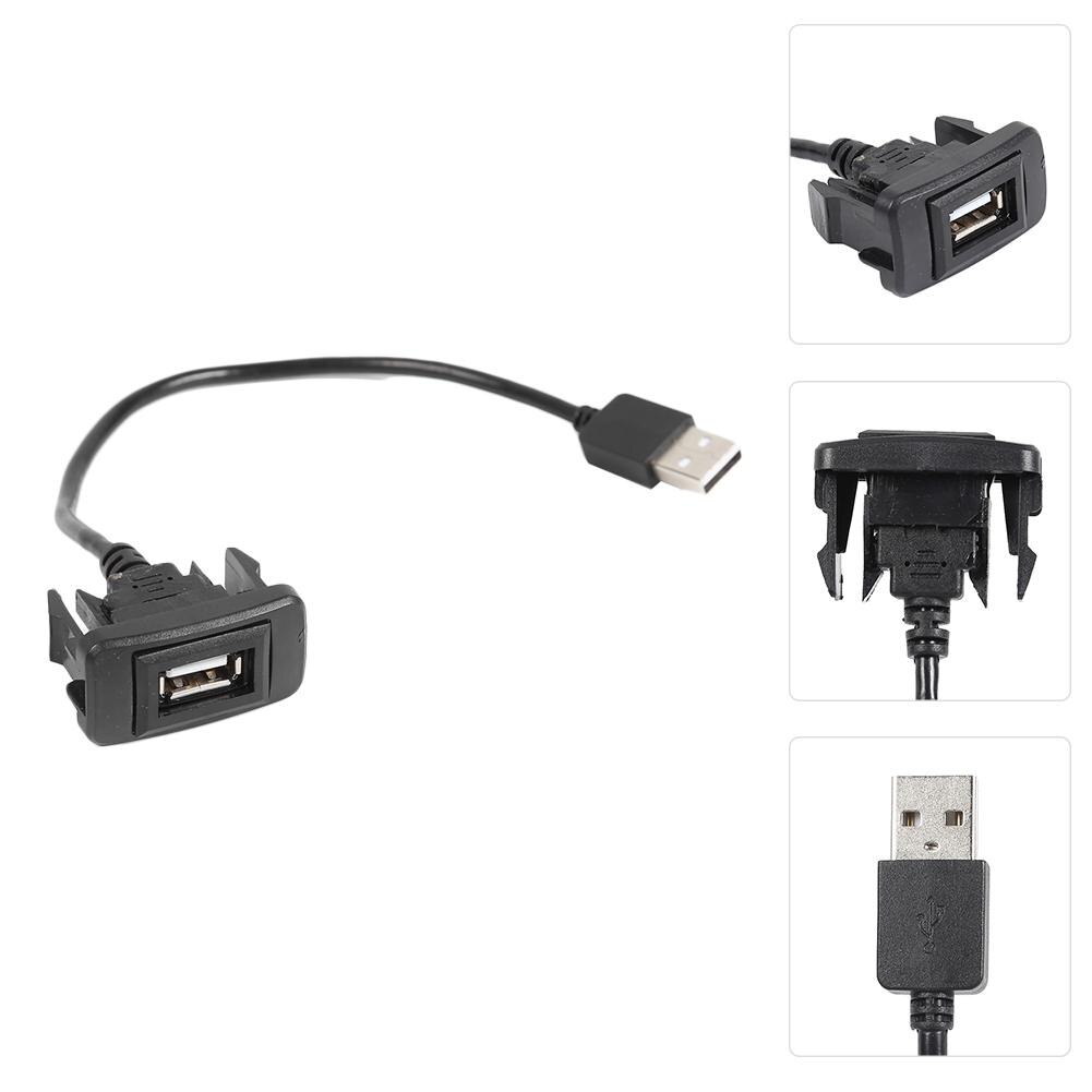 Extension Cable Adapter Car Dashboard Flush Mount USB 2.0 Port Panel Male to Female Plastic for Toyota Hilux Vigo Fortuner