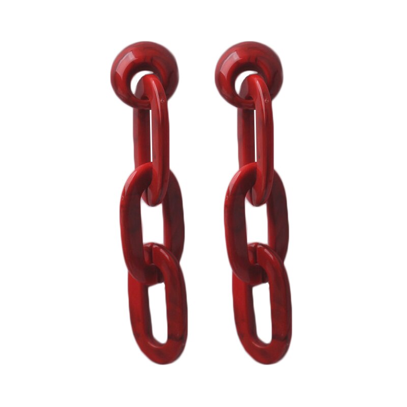 Grote Geometrische Bengelen Oorbellen Voor Vrouwen Overdreven Hollow Link Oorbellen Acryl Hars Oorbellen Minimalisme Oor Sieraden